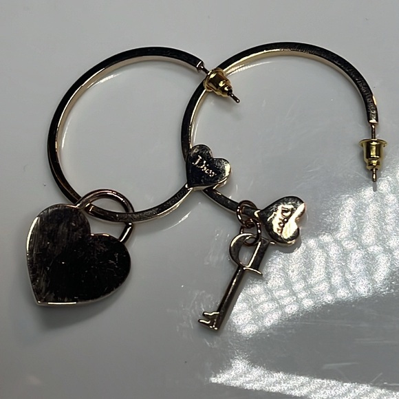 DIOR Heart Lock & Key Earrings Vintage - Picture 6 of 8